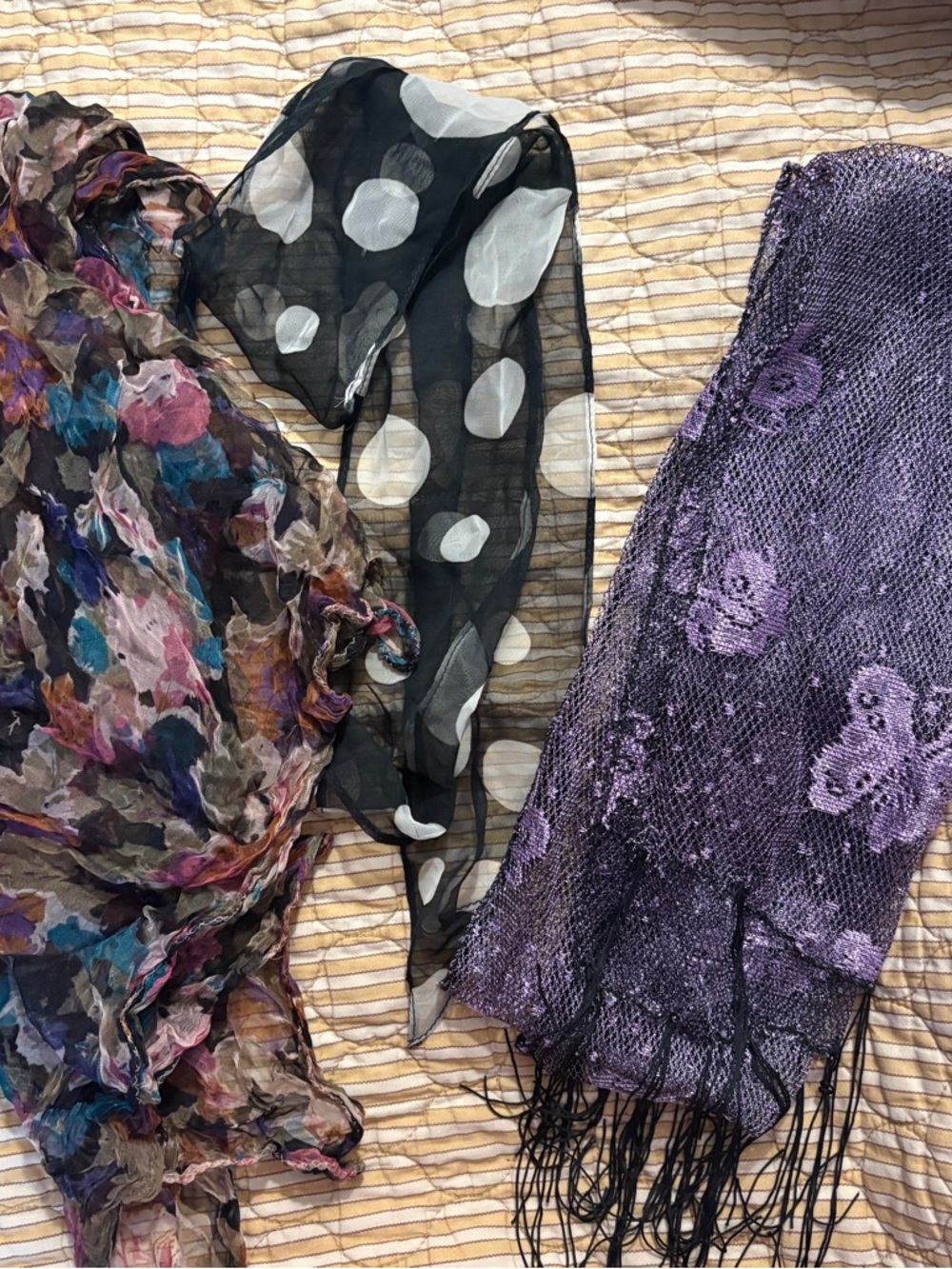 Whimsigoth Print Sheer Scarf Accessory Bundle
